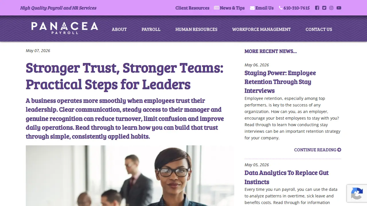 Panacea Payroll page