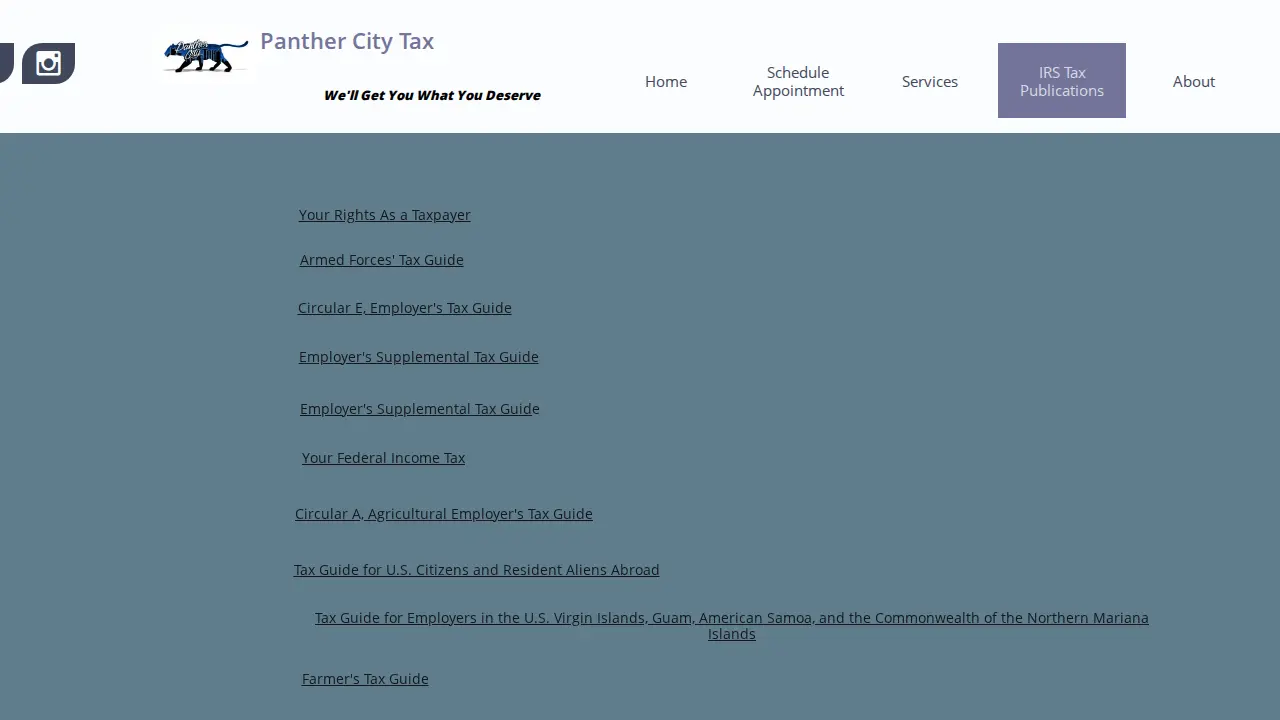 Panther City Tax page