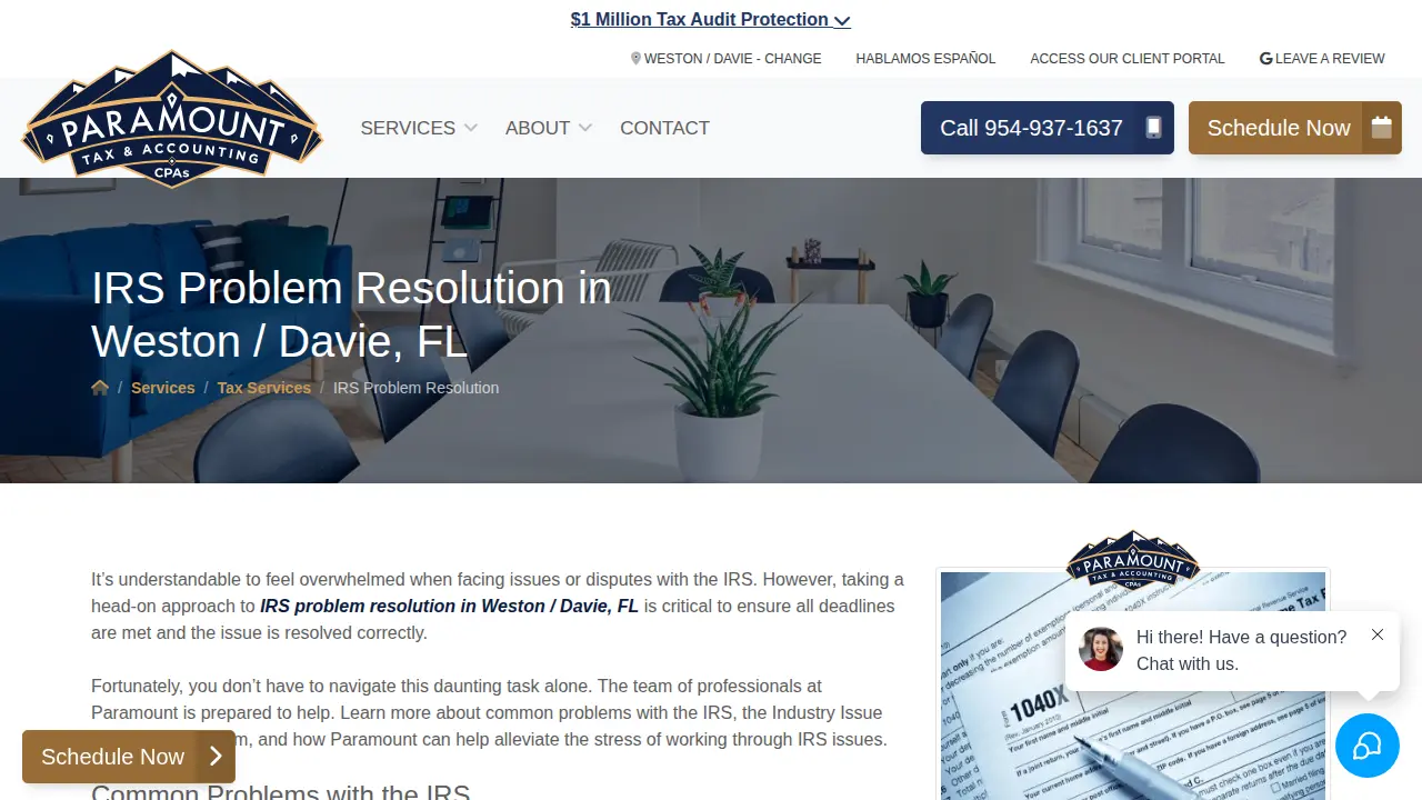 Paramount Tax & Accounting Flower Mound page