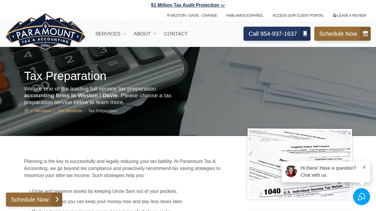 Paramount Tax & Accounting Flower Mound page