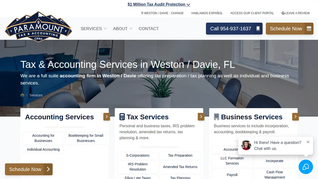 Paramount Tax & Accounting Flower Mound page