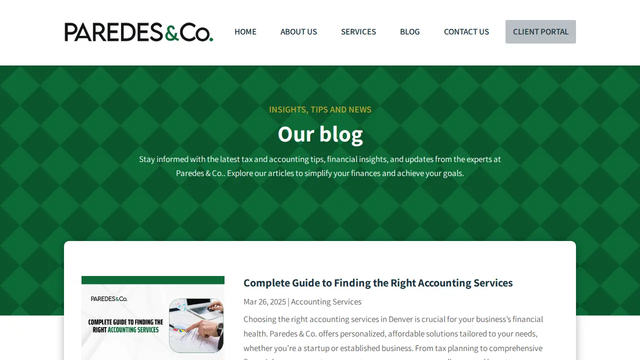 Paredes & Co. CPAs page