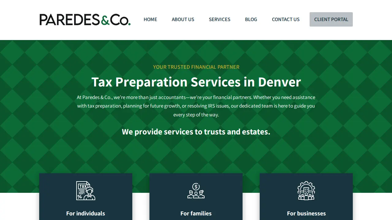Paredes & Co. CPAs page