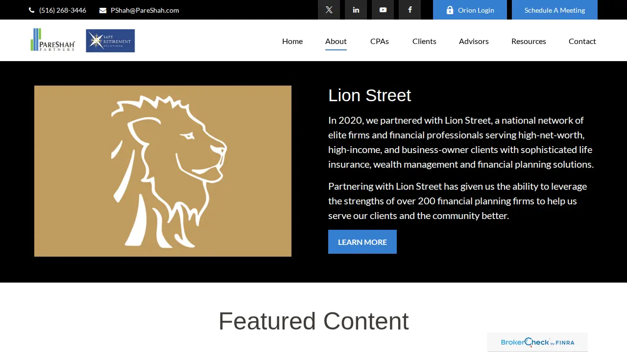 PareShah Partners page