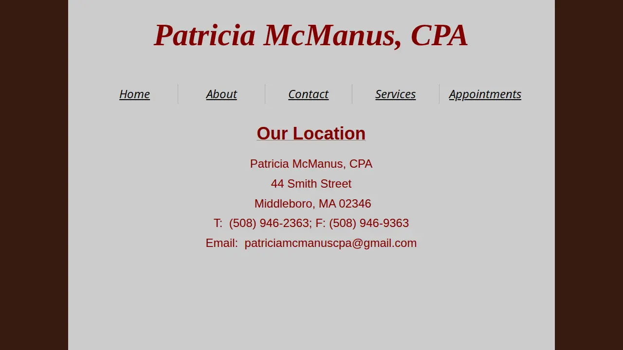 Patricia McManus, CPA page
