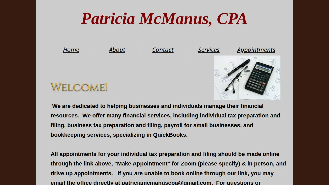Patricia McManus, CPA page