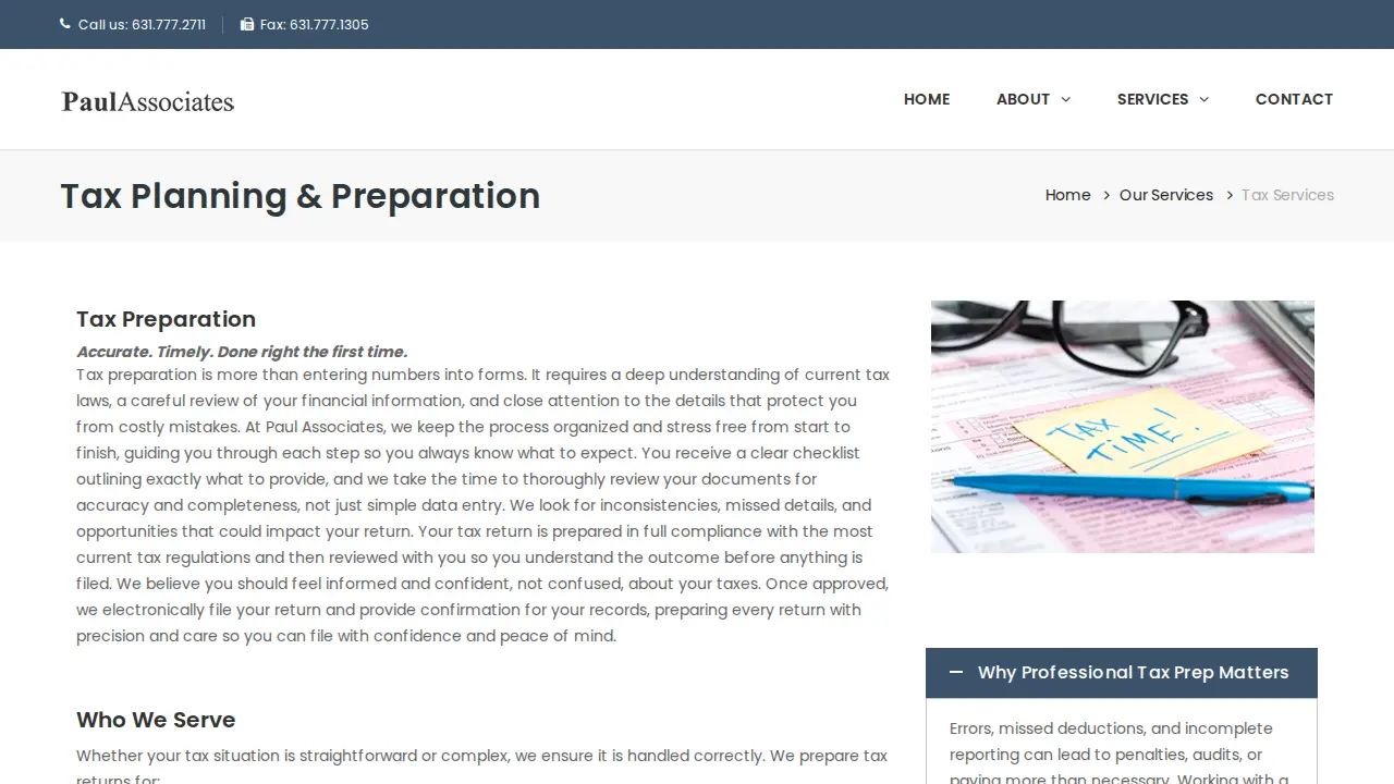 Paul Associates page