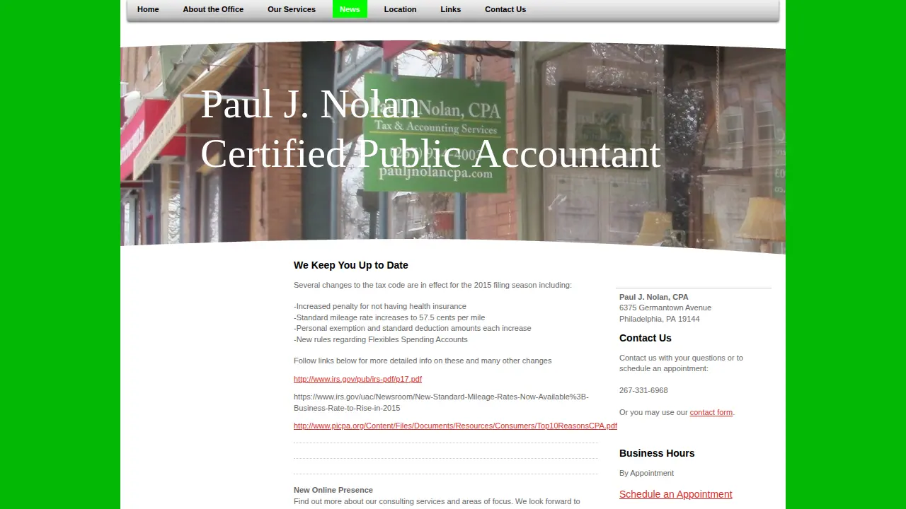 Paul J. Nolan, CPA page