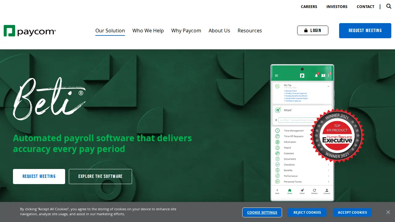 Paycom Providence page