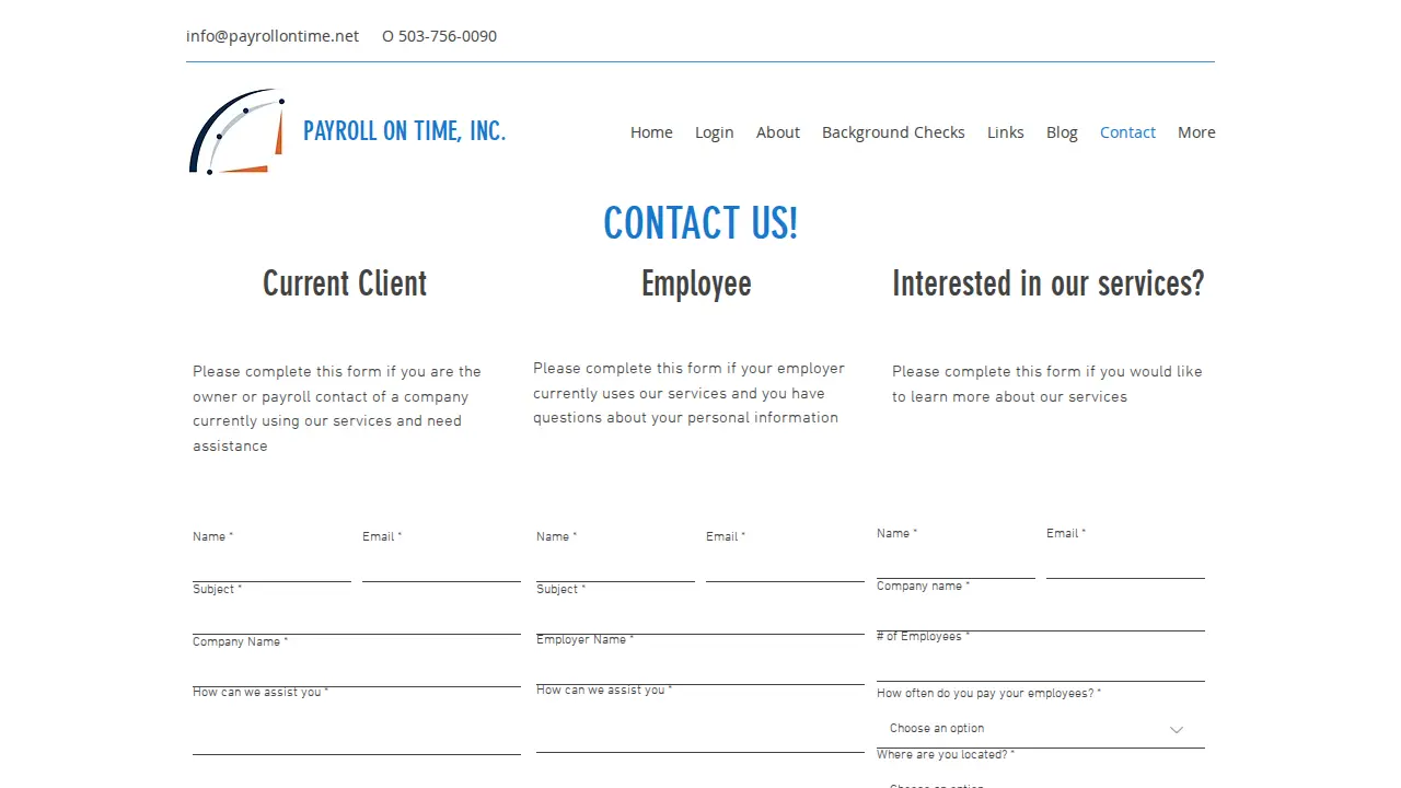 Payroll On Time, Inc. page