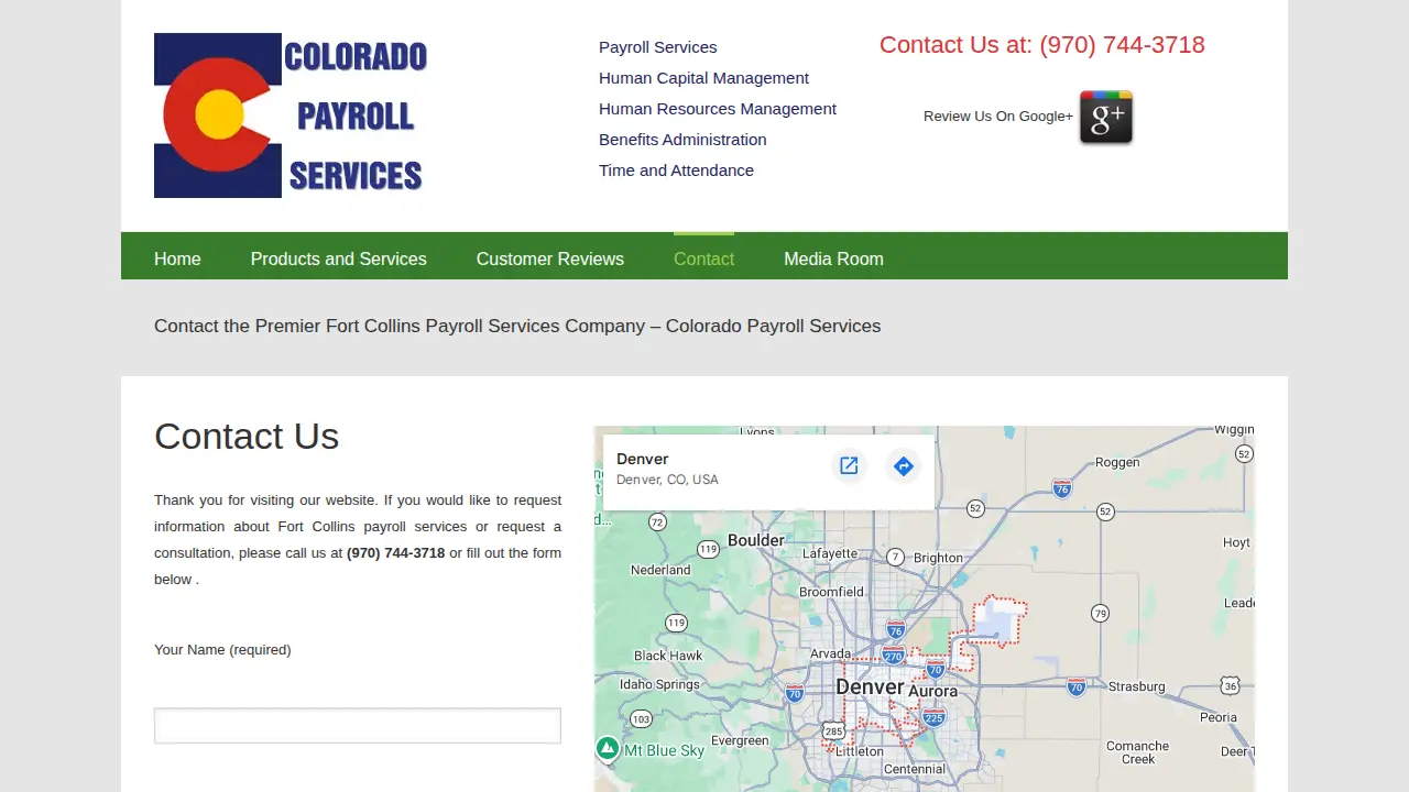 Colorado Payroll Services page