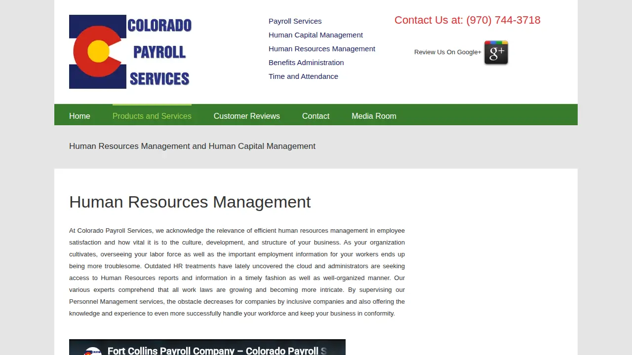 Colorado Payroll Services page