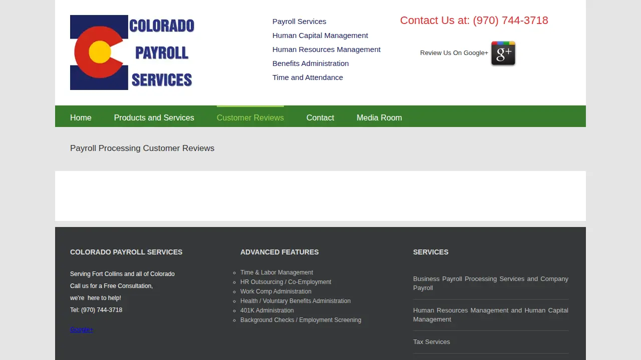 Colorado Payroll Services page