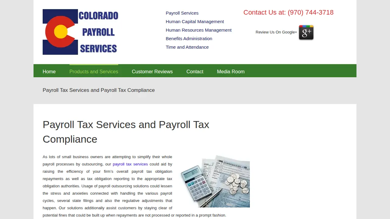 Colorado Payroll Services page