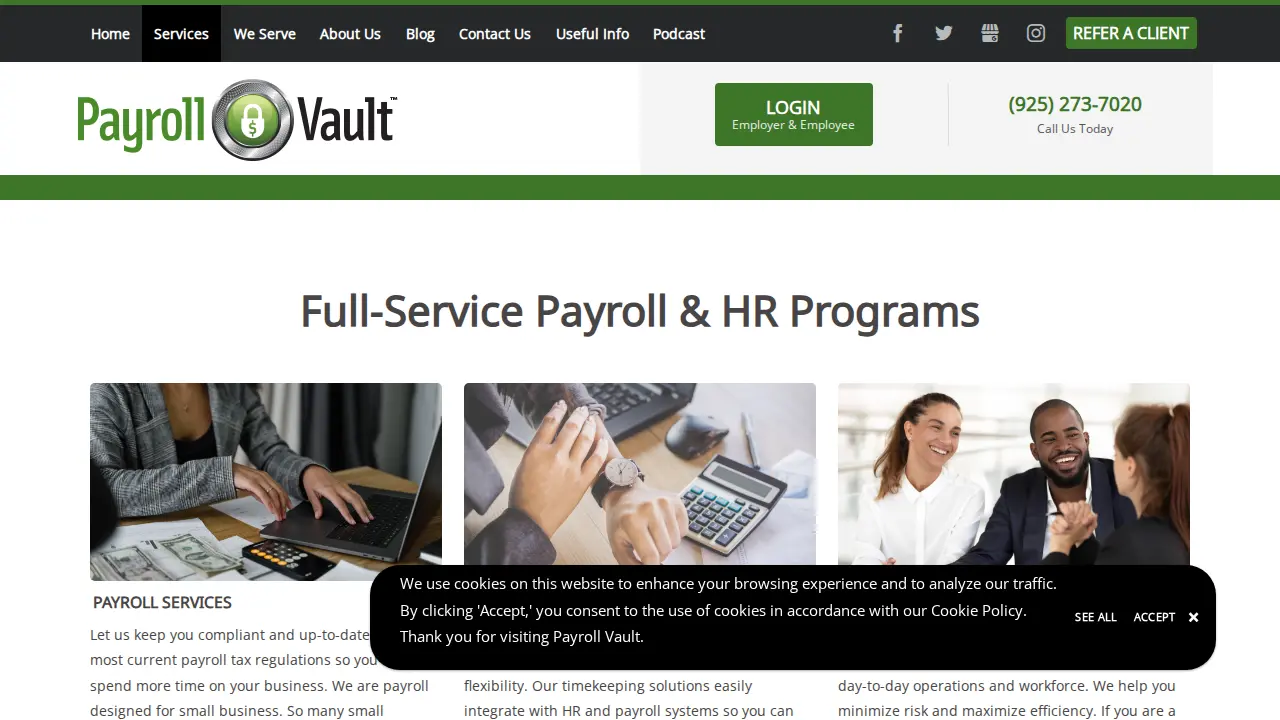 Payroll Vault Pleasanton, California page