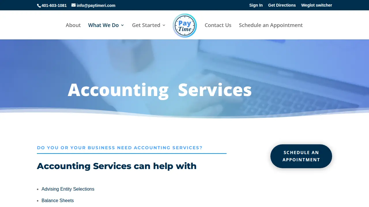 Paytime RI page
