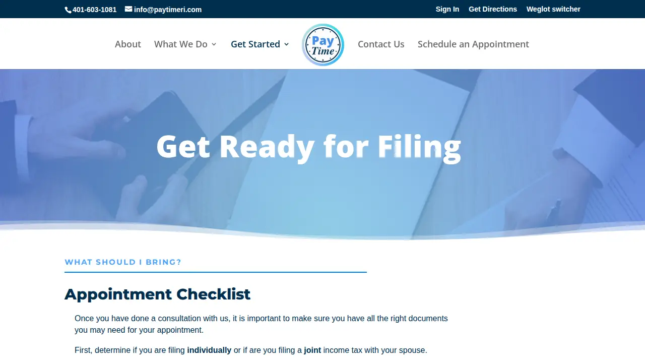 Paytime RI page