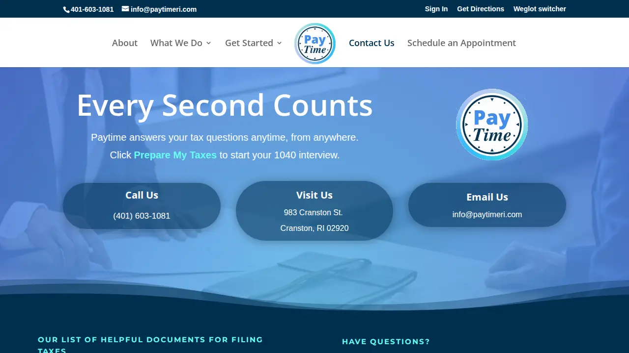 Paytime RI page