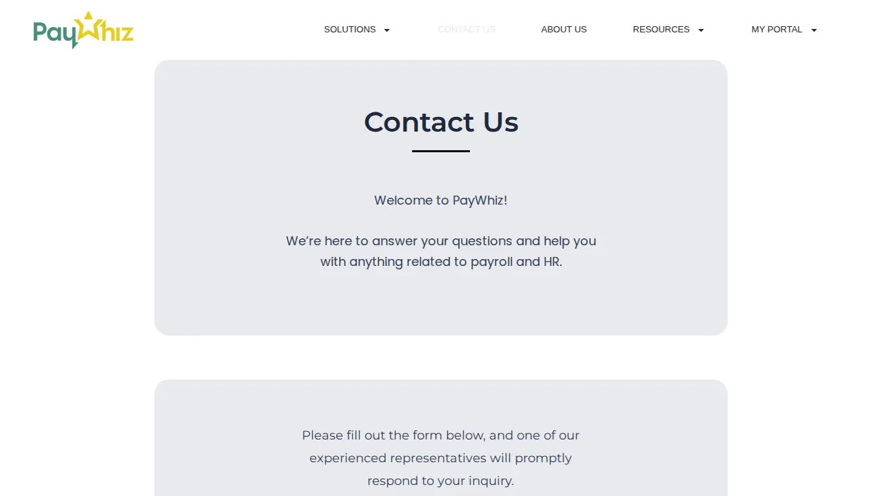 PayWhiz page