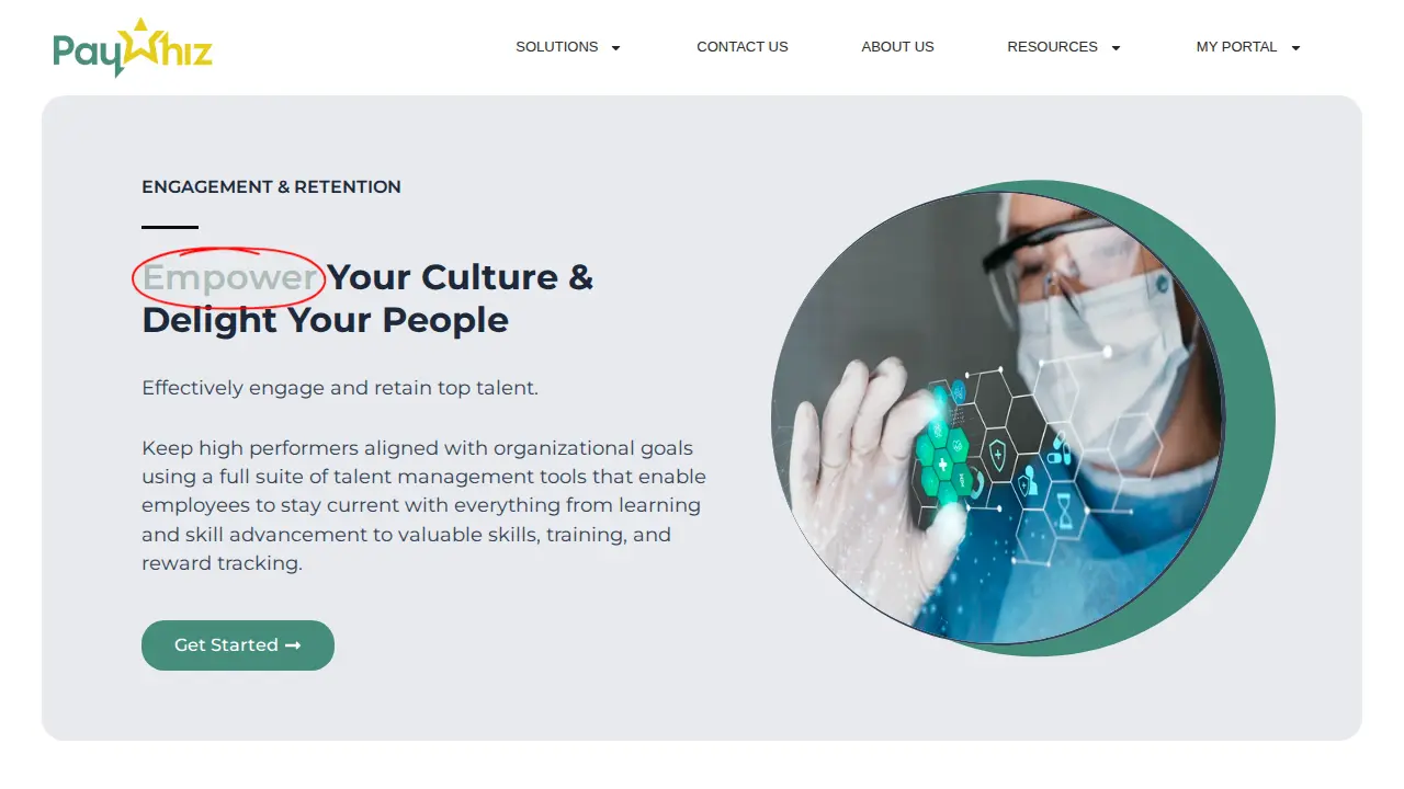 PayWhiz page