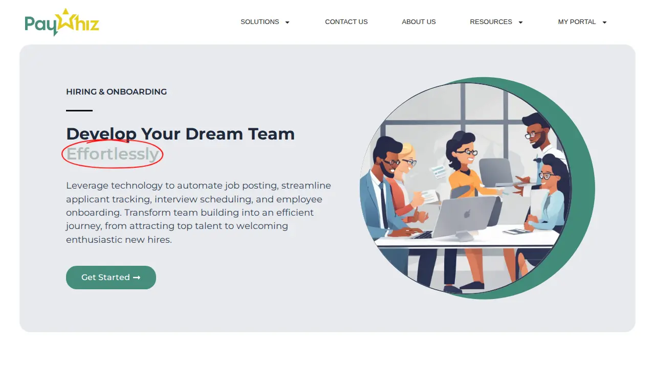 PayWhiz page