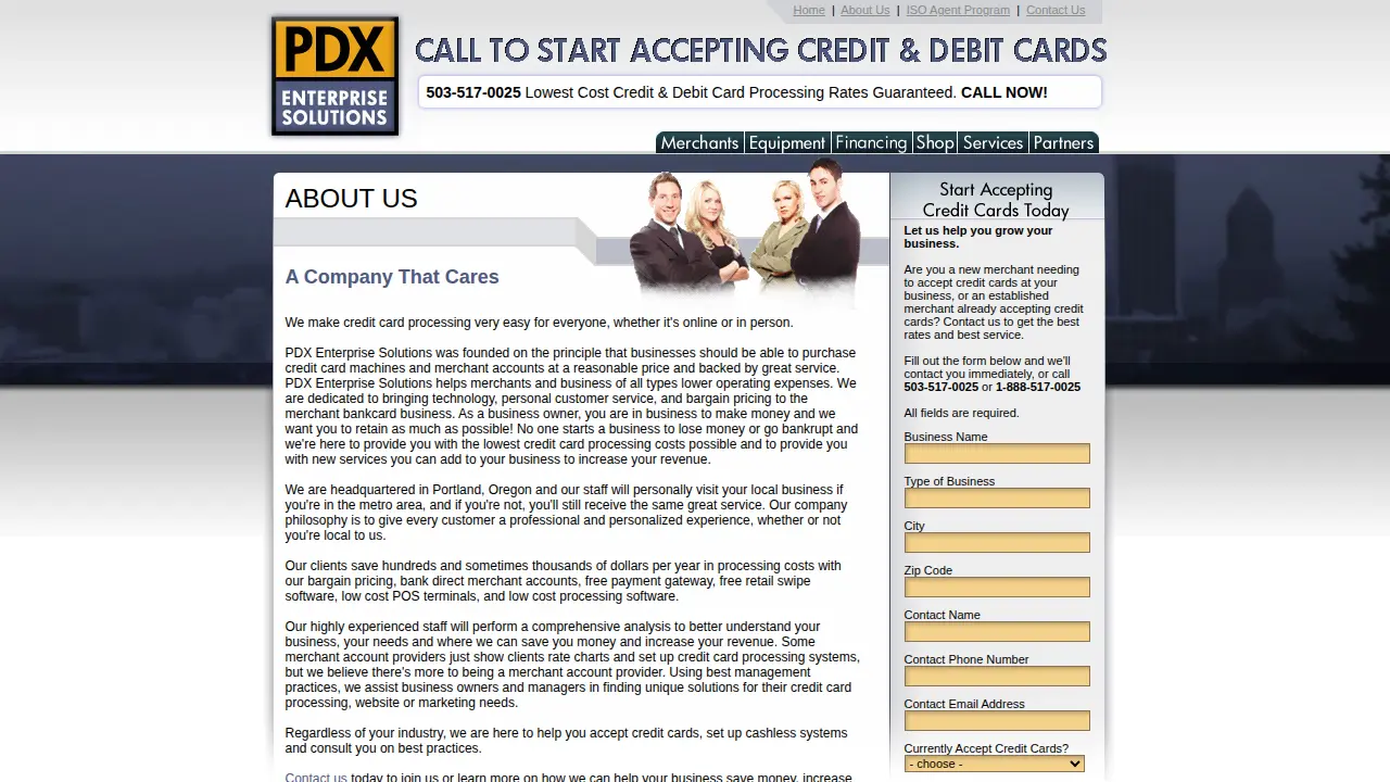 PDX Enterprise Solutions page