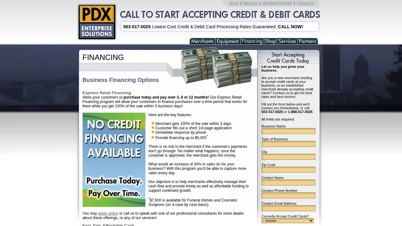 PDX Enterprise Solutions page