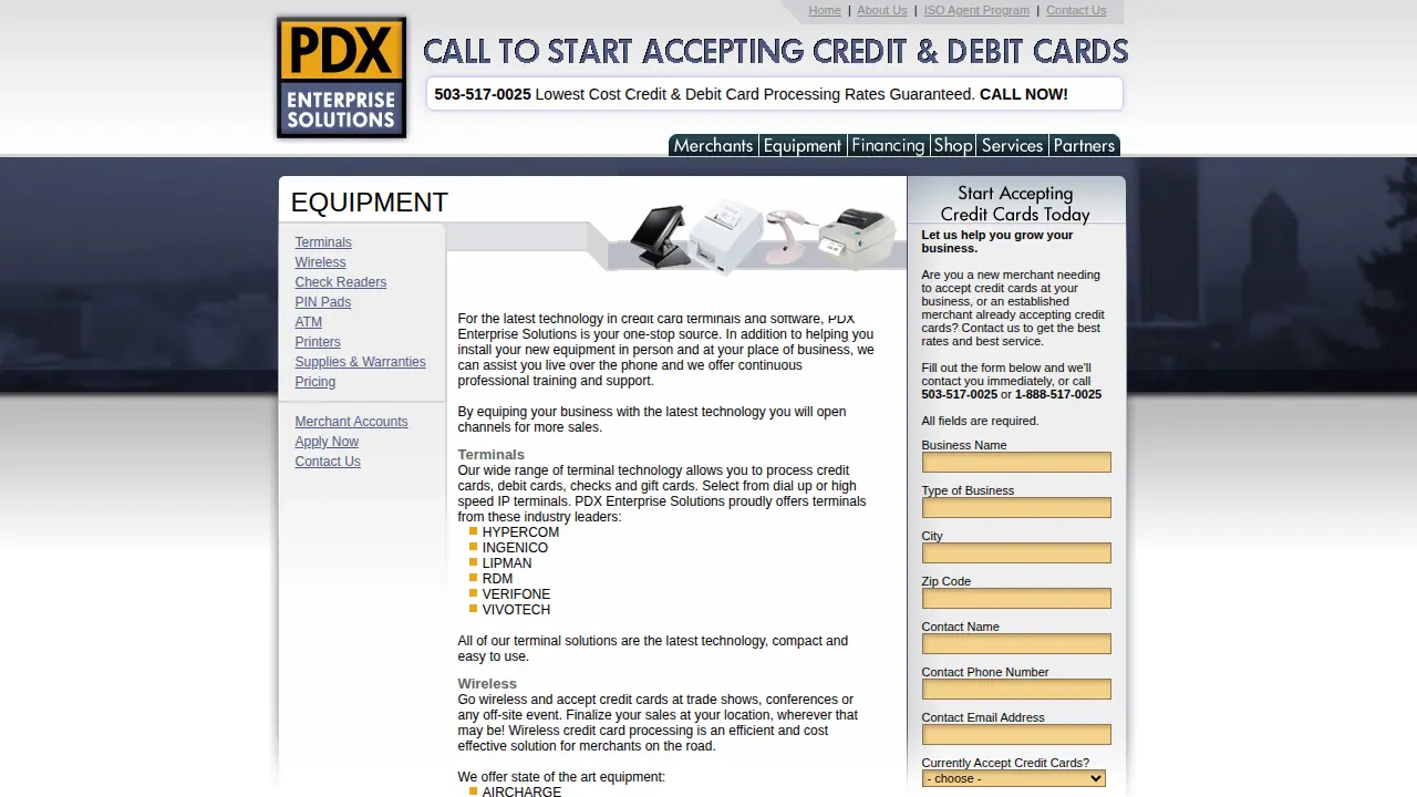 PDX Enterprise Solutions page