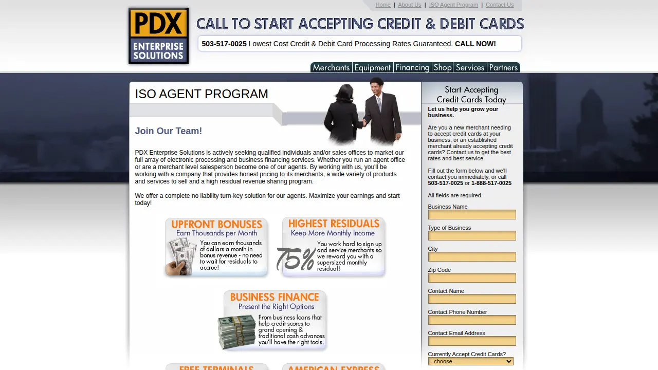 PDX Enterprise Solutions page