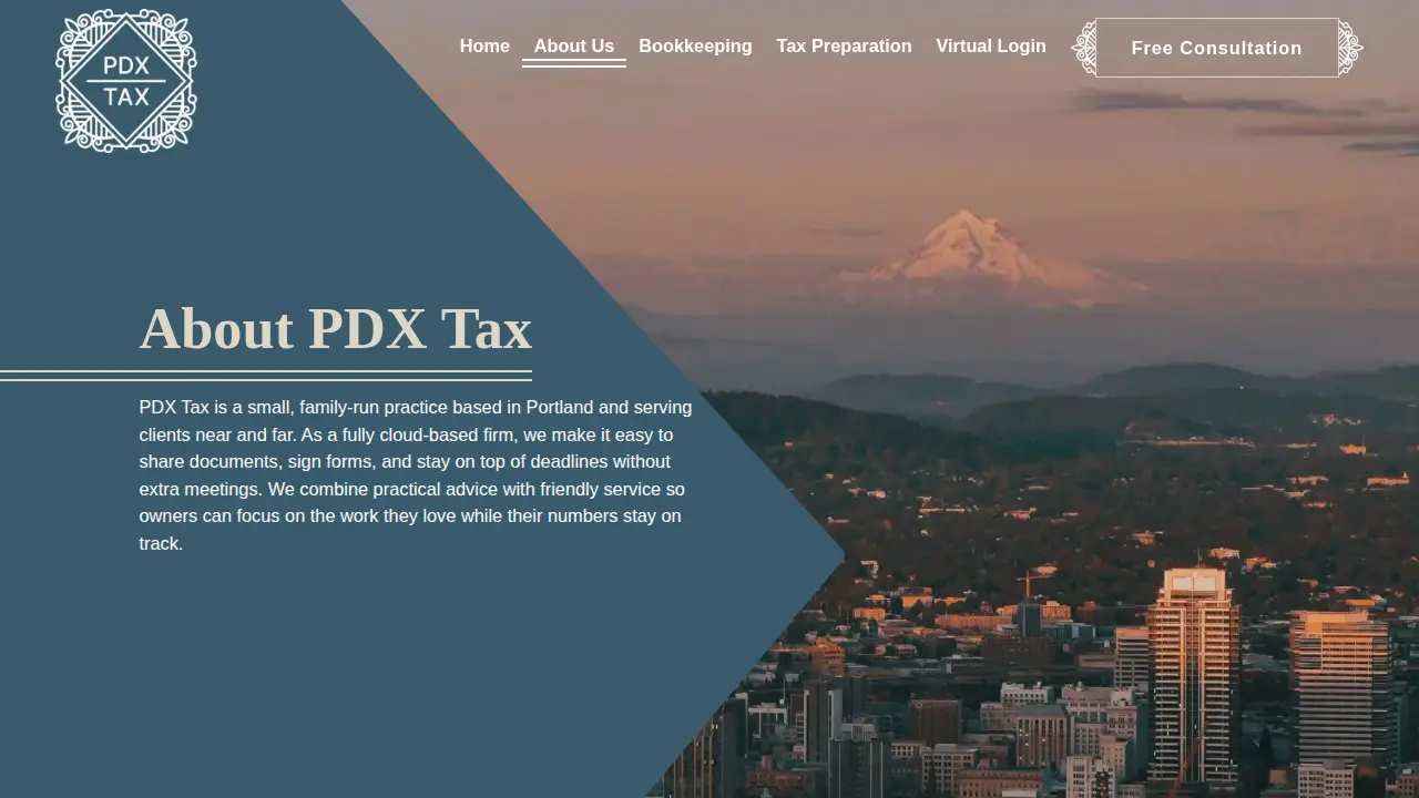 PDX Bookkeeping & Tax LLC page