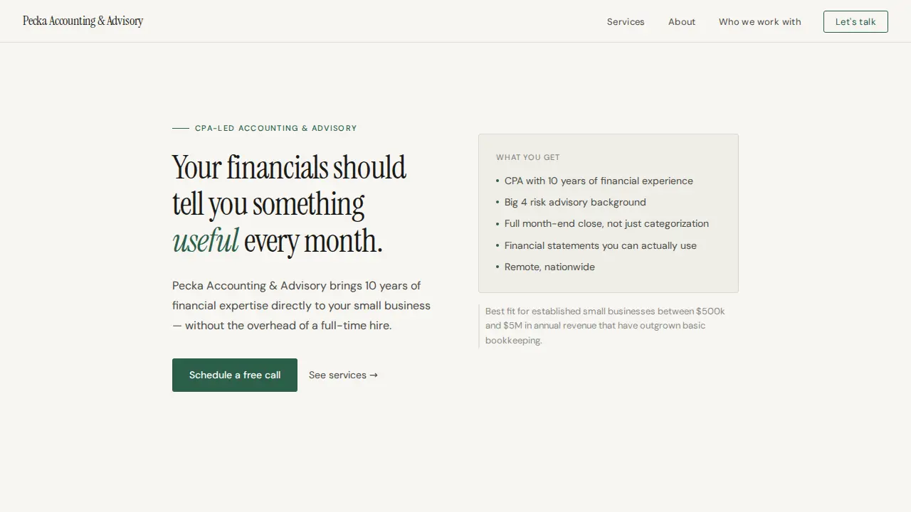 Pecka Bookkeeping, LLC
