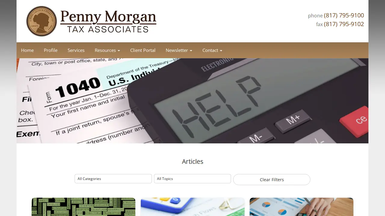 Penny Morgan Tax Associates page