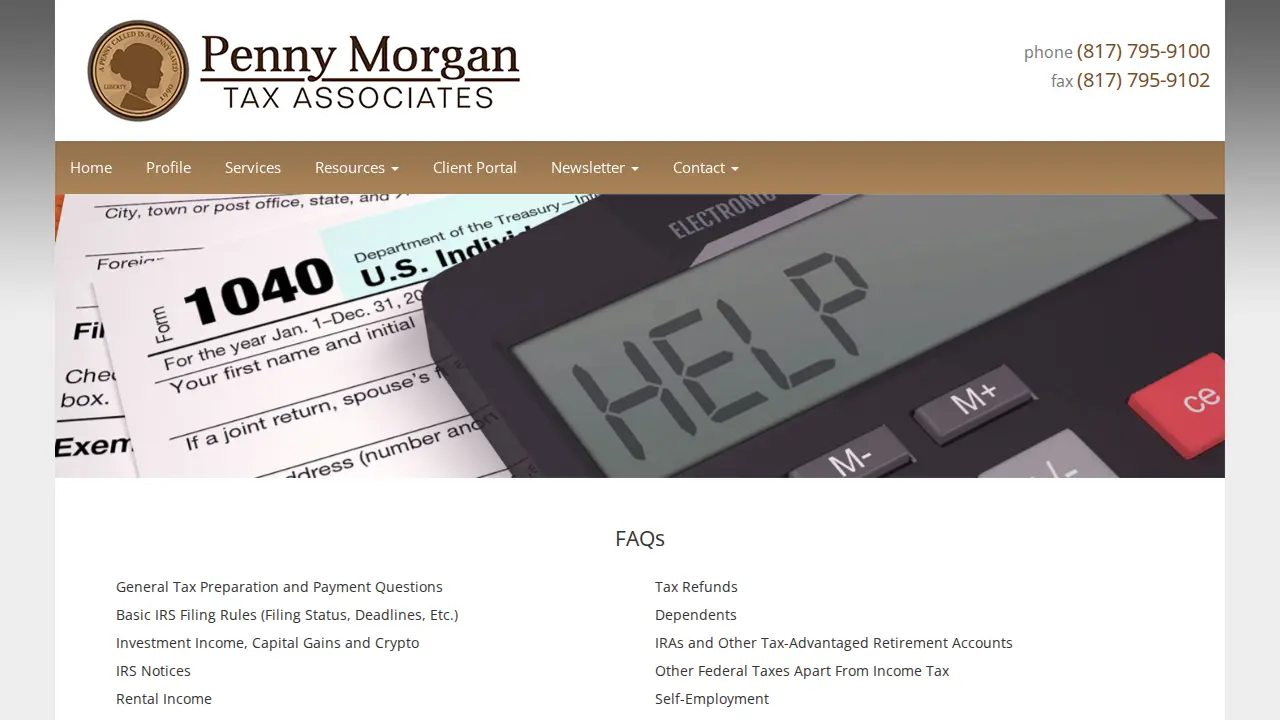 Penny Morgan Tax Associates page