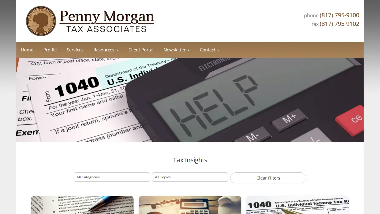 Penny Morgan Tax Associates page