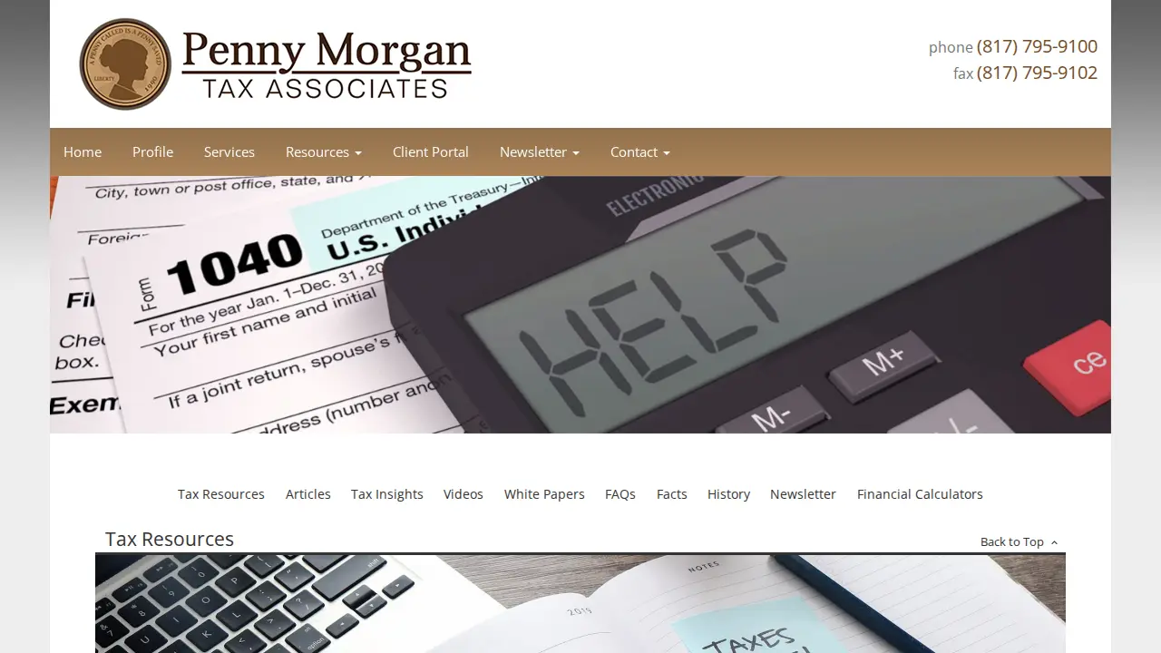 Penny Morgan Tax Associates page