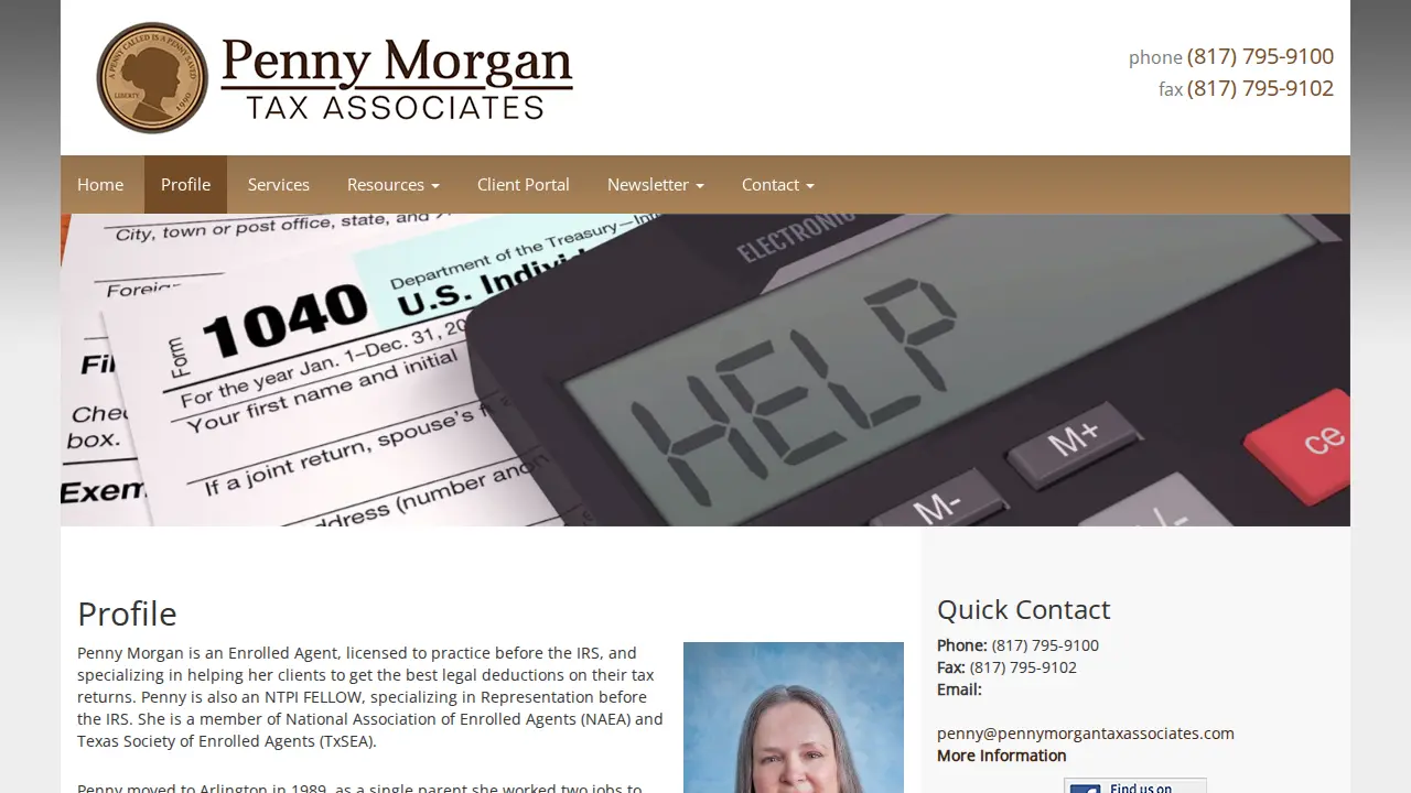 Penny Morgan Tax Associates page