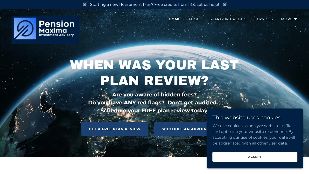 Pension Maxima Investment Advisory page