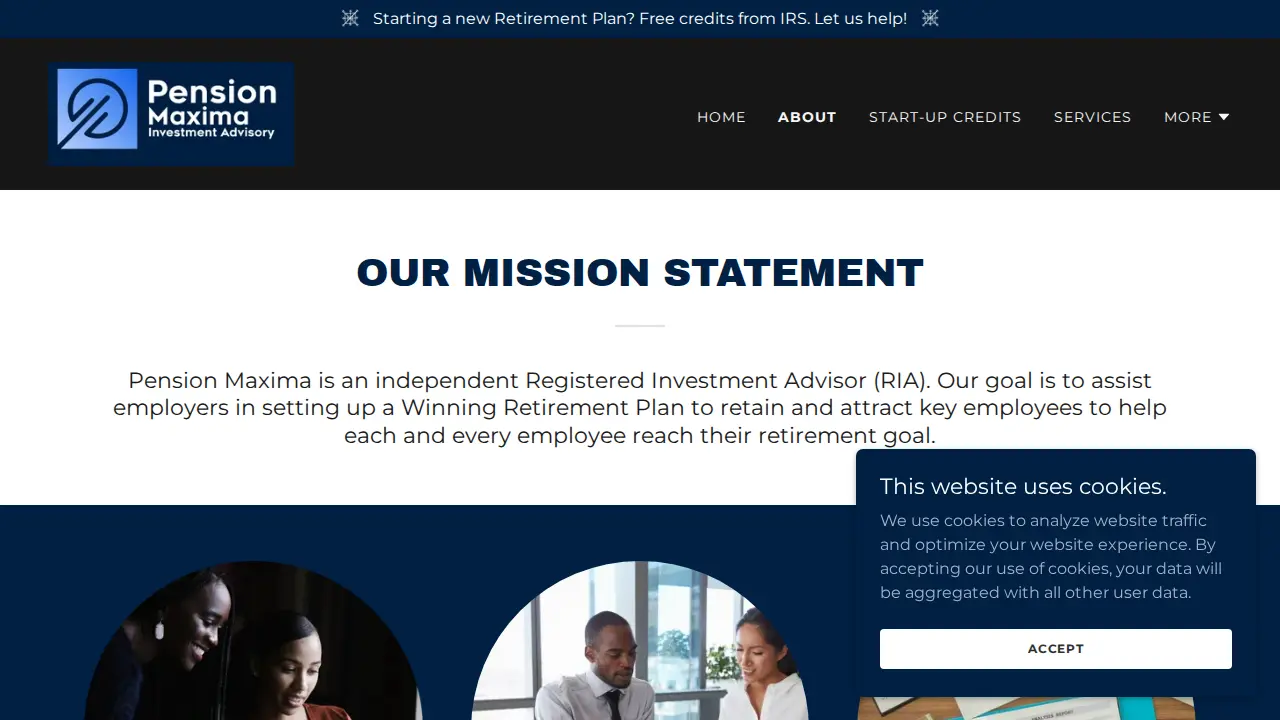 Pension Maxima Investment Advisory page