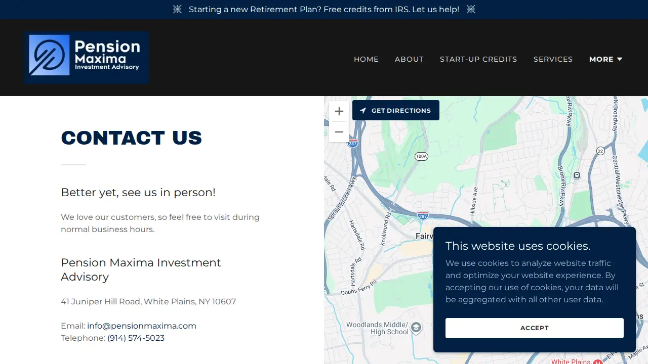 Pension Maxima Investment Advisory page