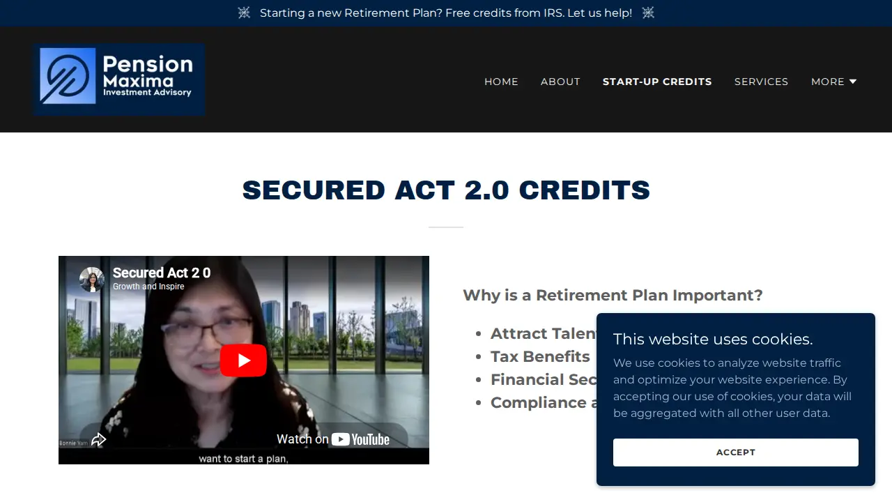 Pension Maxima Investment Advisory page