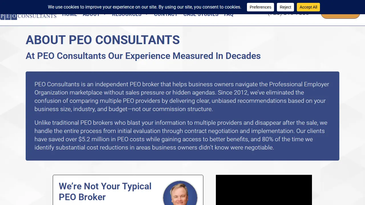PEO Consultants page