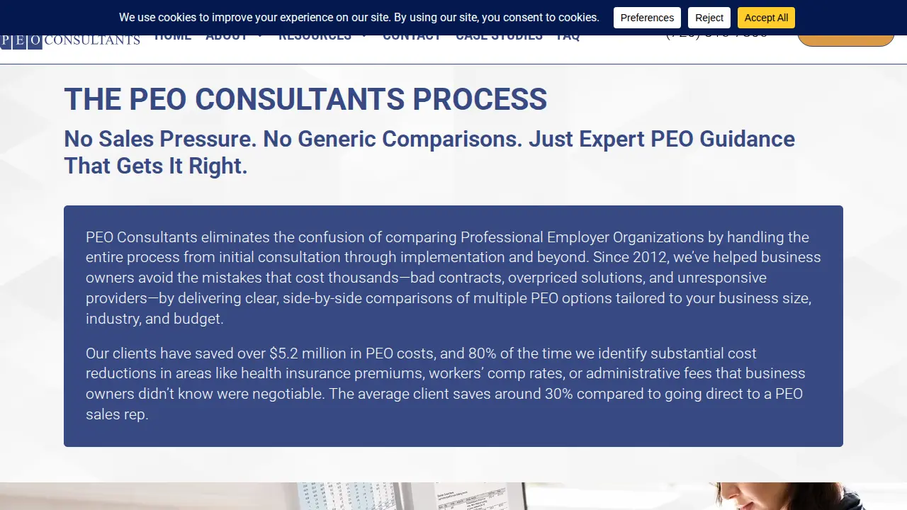 PEO Consultants page