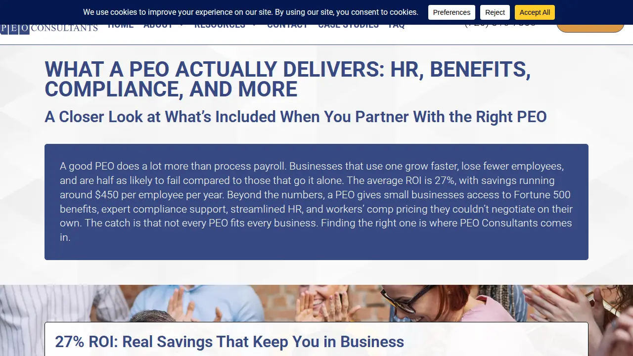 PEO Consultants page