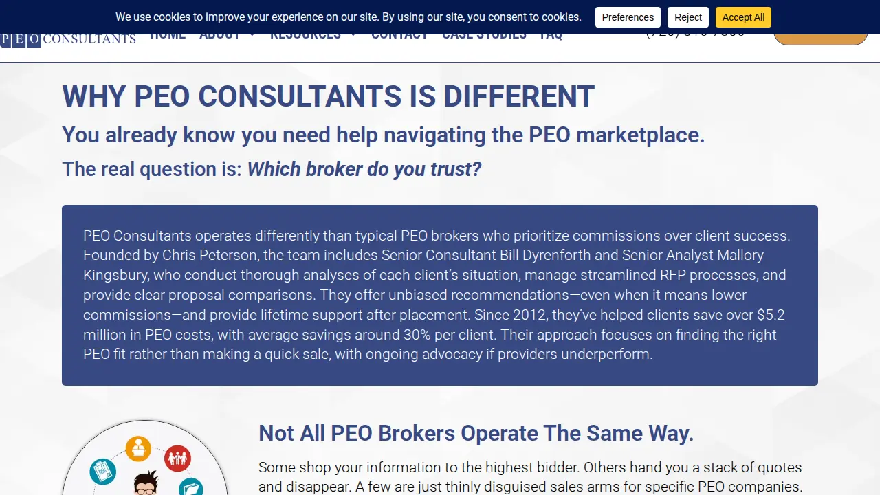 PEO Consultants page
