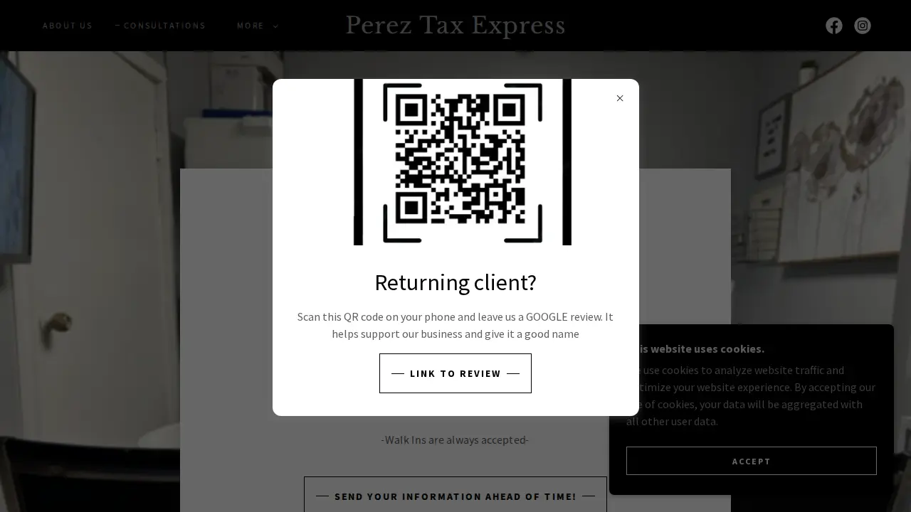 Perez Tax Express page