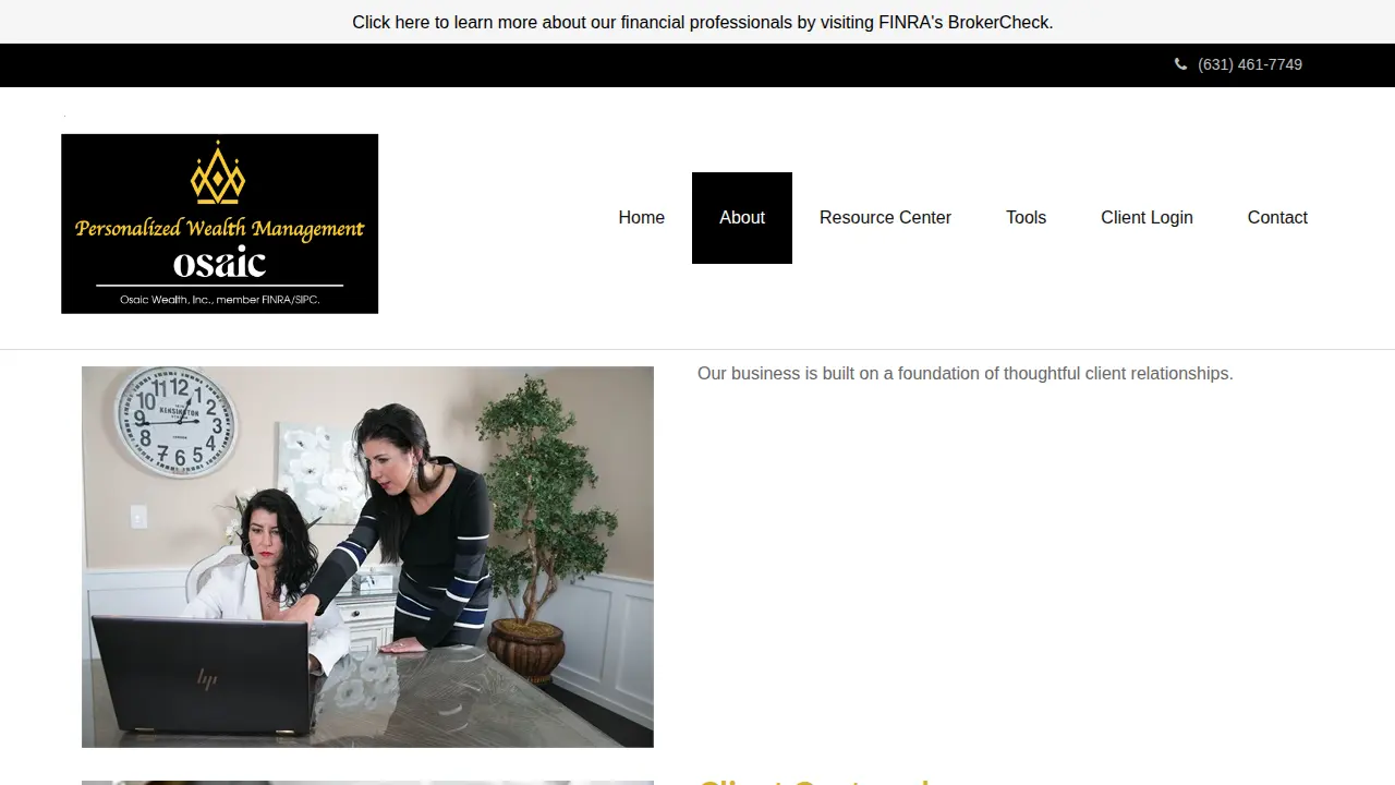 Personalized Wealth Management page