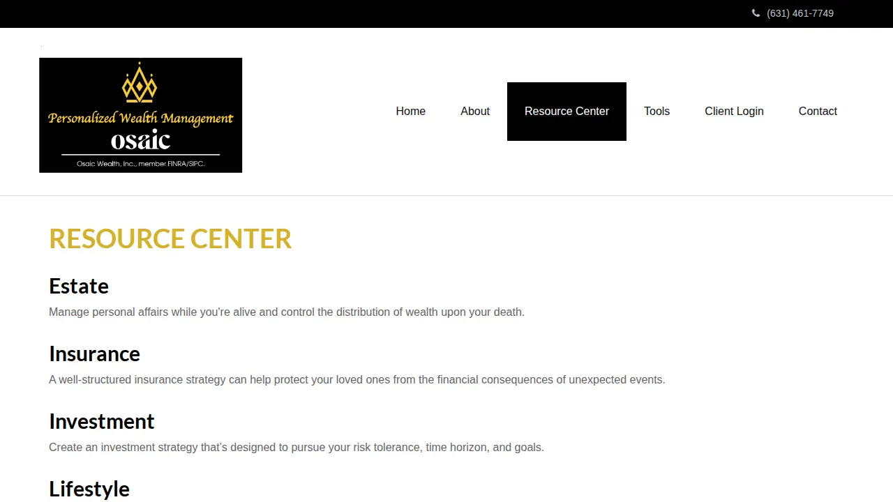 Personalized Wealth Management page