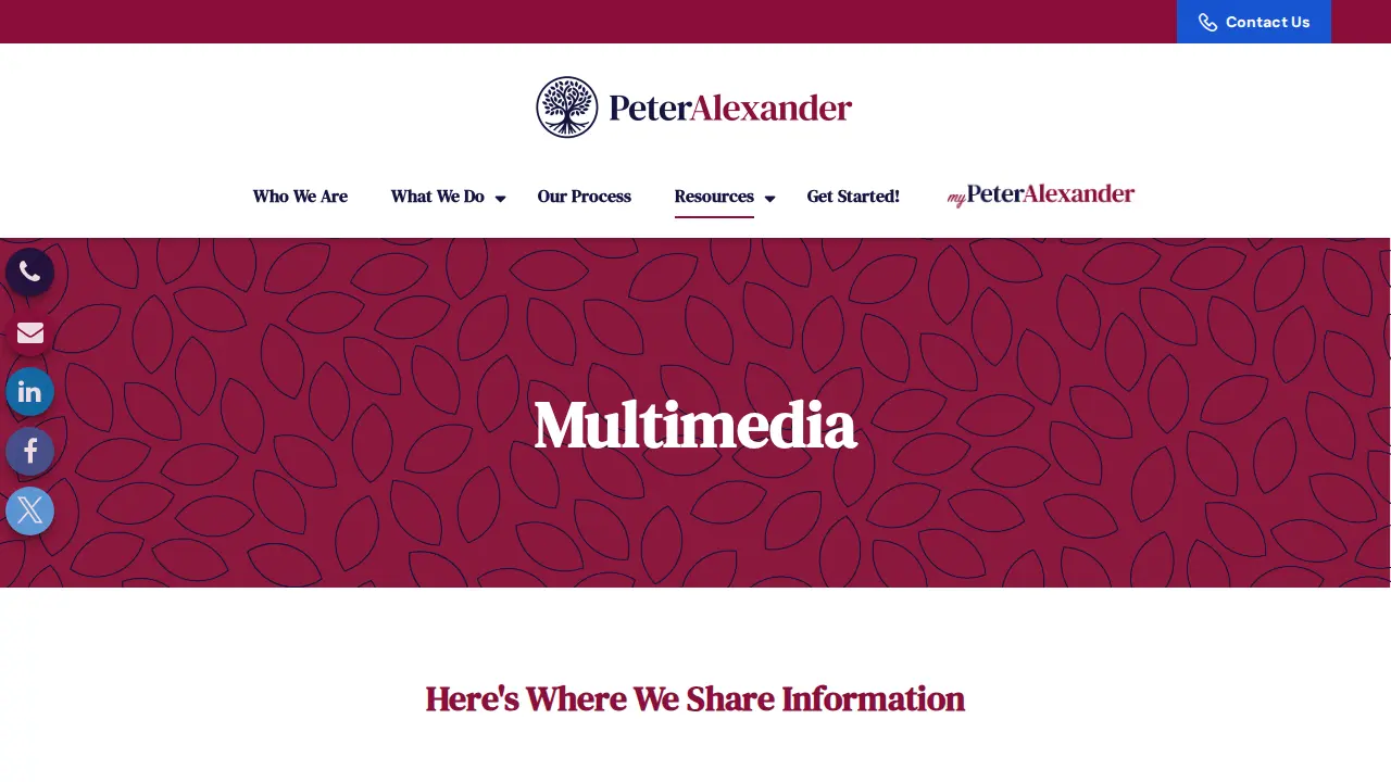 Peter Alexander Financial Services page