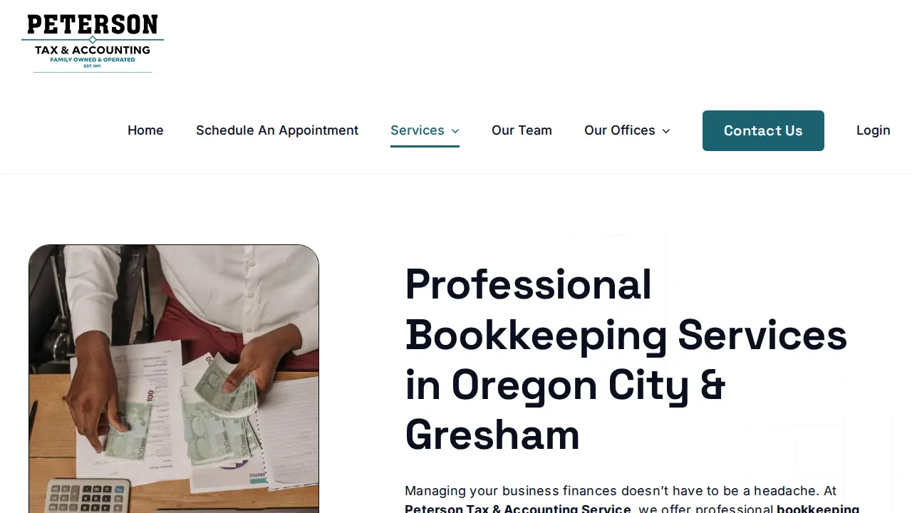 Peterson Tax & Accounting Service page