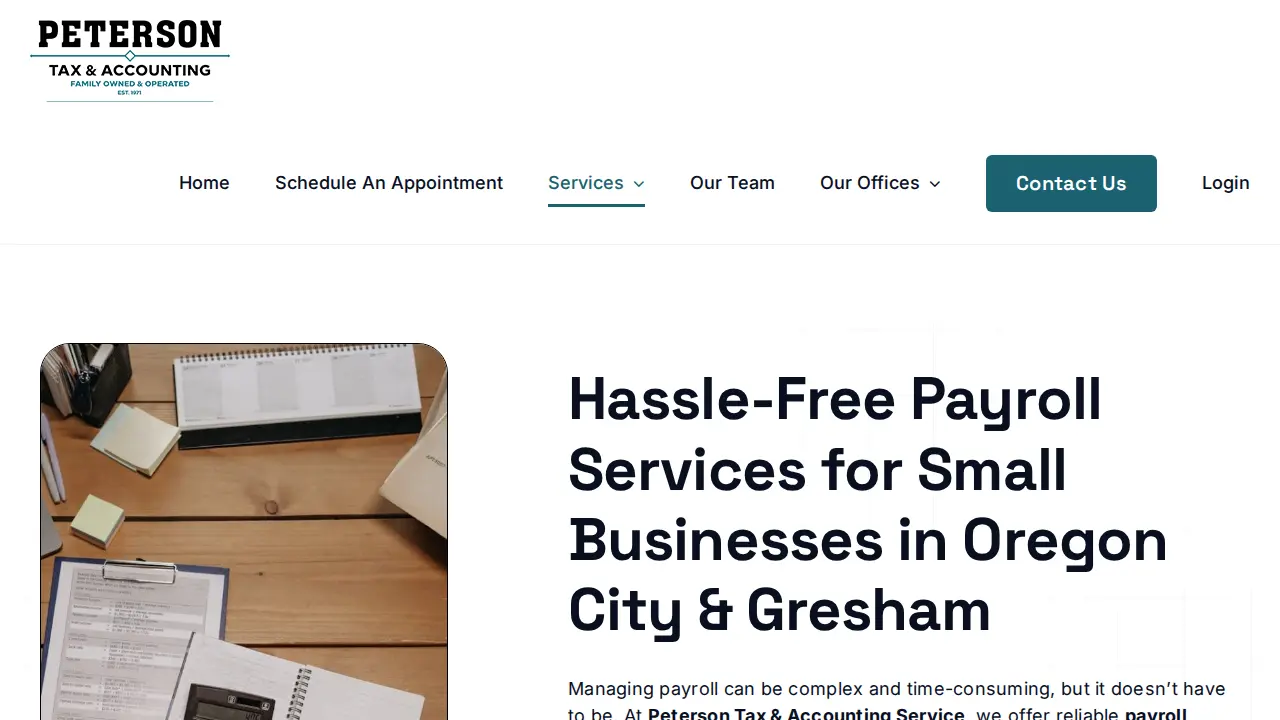 Peterson Tax & Accounting Service page